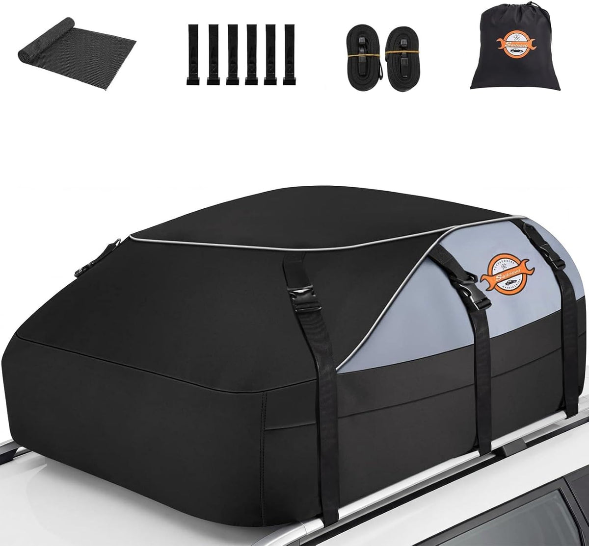 Sailnovo Soft Car Rooftop Cargo Carrier Roof Bag 20 Cubic Feet Waterproof Car Top Carrier